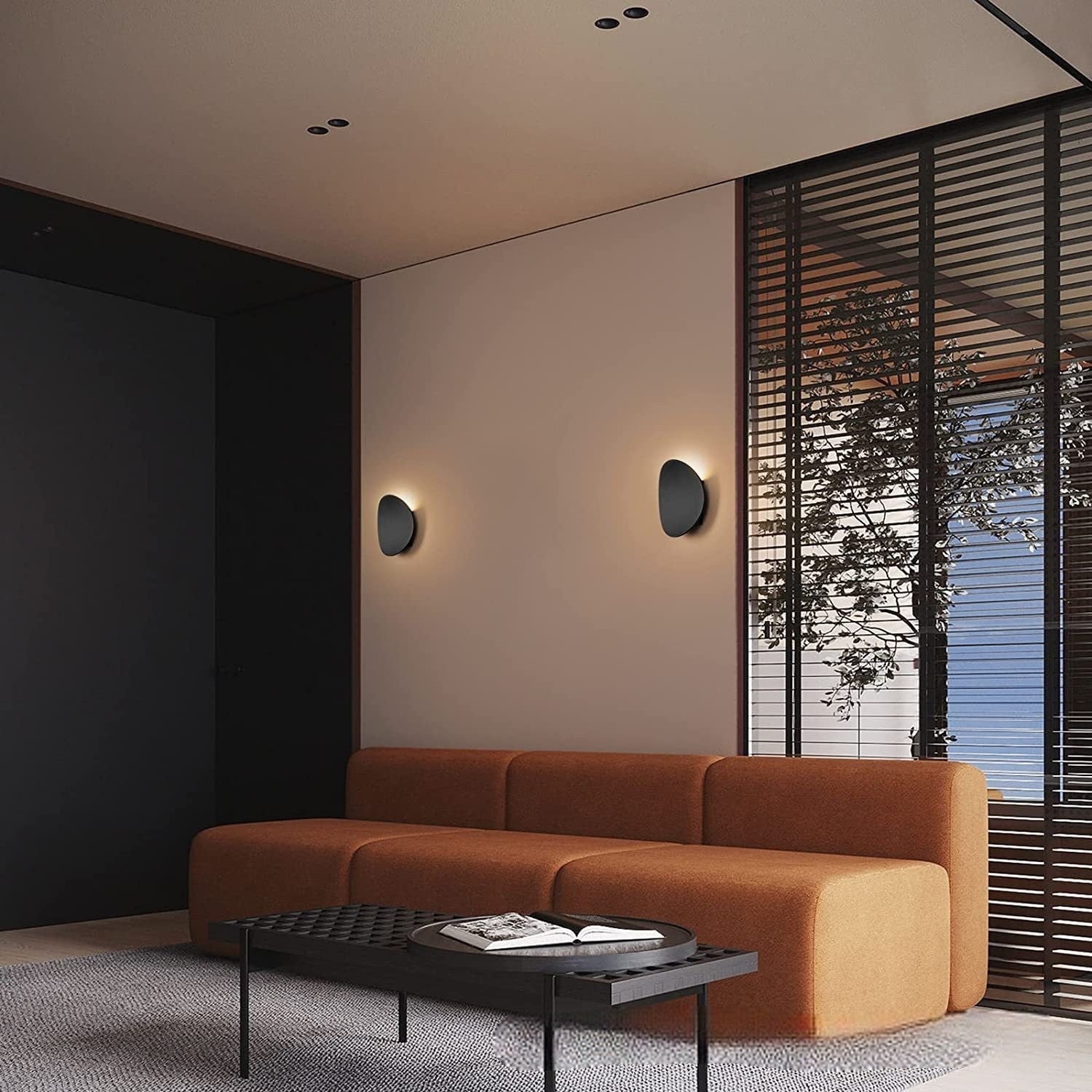 Wall Lamp Metal LED Warm Light Black Interior Hallway Bedroom Ambient Lighting Set Of 4 | Thomler