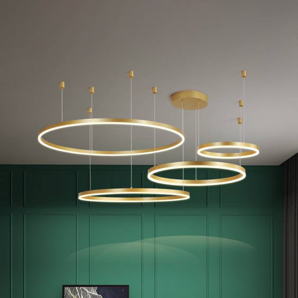 Pendant Light Metal Acrylic LED Rings Ø40.0–80.0 cm Modern Dining Room Living Room Dimmable Hanging Ceiling Lamp | Thomler