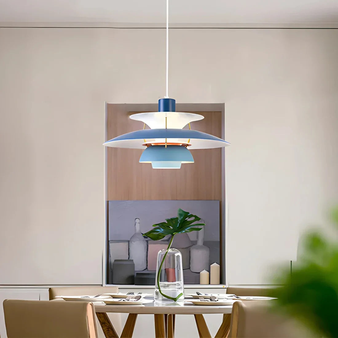 Pendant Light Alloy E27 Green Dining Room Scandinavian Layered Ceiling Hanging Living Room Ambient Lighting | Thomler