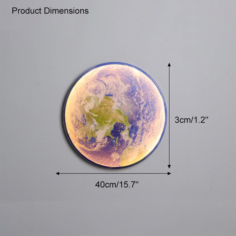 Wall Lamp PVC 24.0 cm 11W Moon Motif Living Room Bedroom Dimmable LED Wall Light Remote Controlled | Thomler