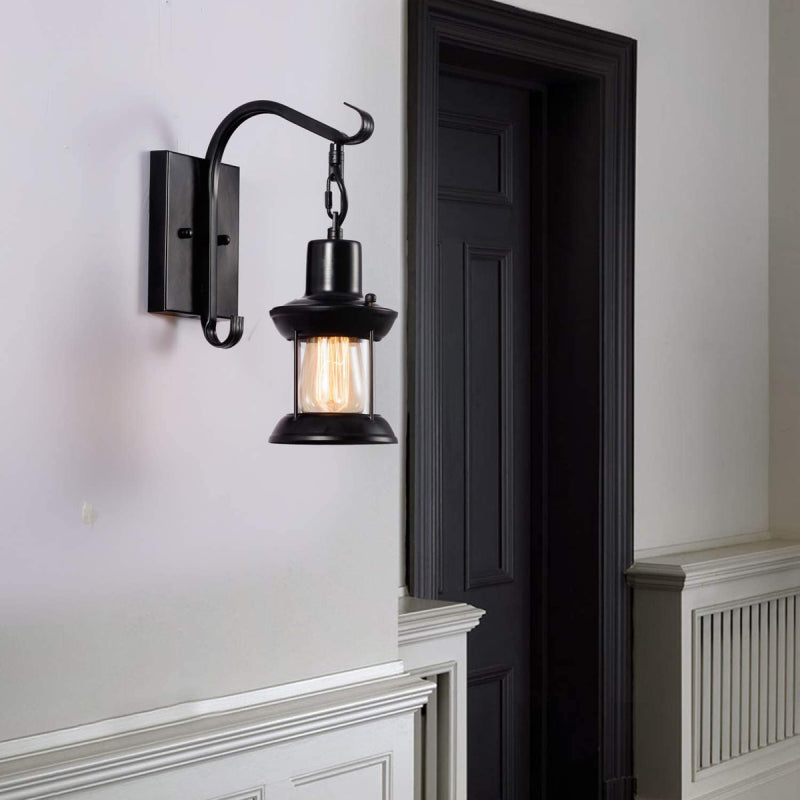 Industrial Metal Wall Sconce E27 Socket for Bedroom Living Room Hallway | Vintage Pipe Fixture Hardwired Indoor Lighting | Thomler
