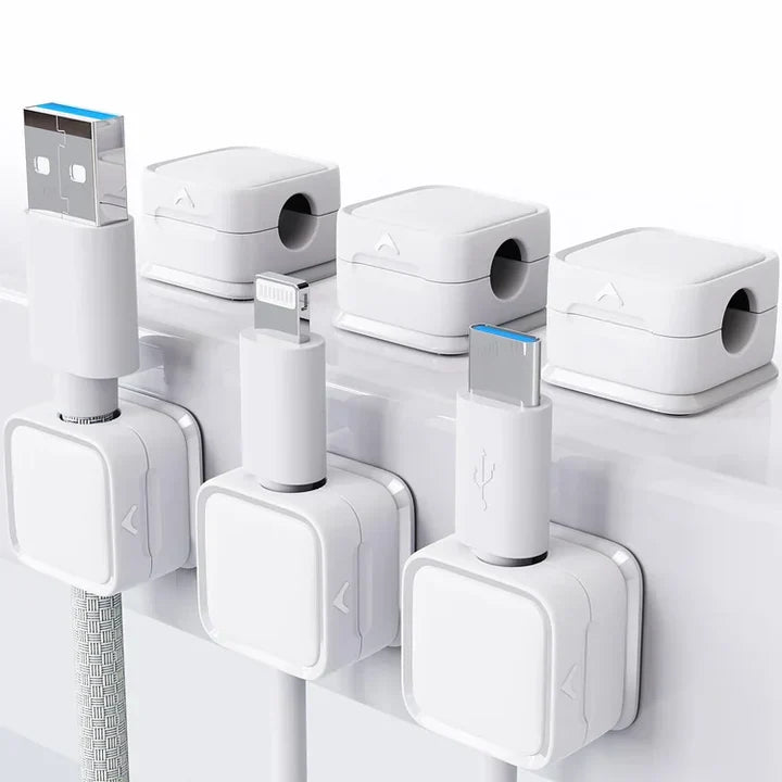 Wire Organizer Clips with Strong Magnet, 3-Pack for Desktop Cord Management, USB Cable Holder for Home Office & Desk | Thomler