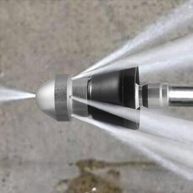 Pressure Washer Sewer Jetter Attachment for Stubborn Pipe Clogs 1/4 Inch Quick Connect Rotary Cleaning Tool for Household Drains Kitchen Bat | Thomler