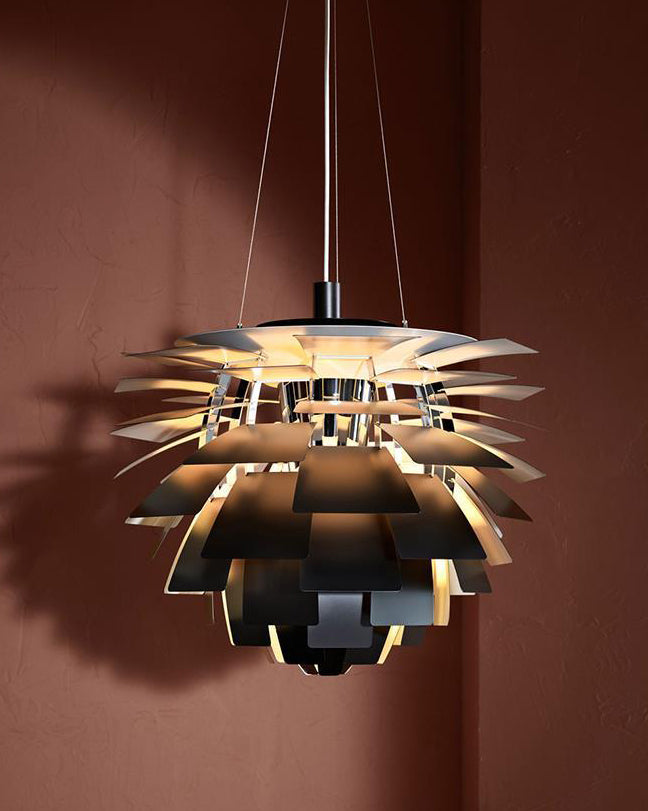 Pendant Light Metal 48.0 cm 18.9" Warm White Dining Room Adjustable Hanging Ceiling Lamp Pinecone Style E27 | Thomler