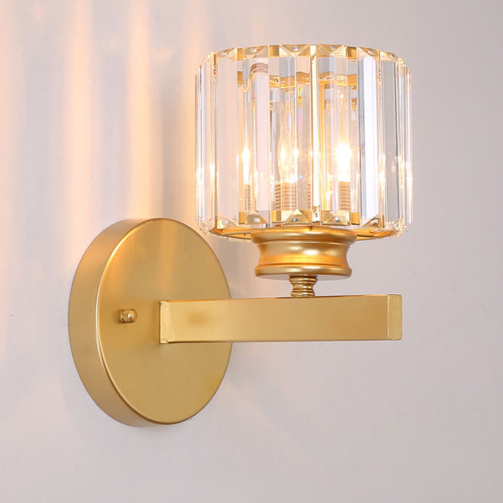 Wall Lamp Glass Metal 24.0 cm Black Bedroom Hallway Living Room Accent Lighting Fixture | Thomler