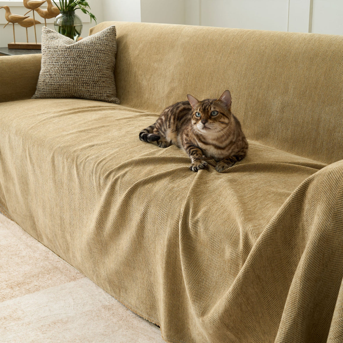 Textured Furniture Throw Blanket for Couches – Scratch-Resistant & Machine Washable | Thomler