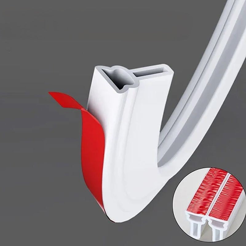 Flexible Rubber Water Dam Strip for Shower, Sink & Countertop – Self-Adhesive Threshold Barrier | Thomler