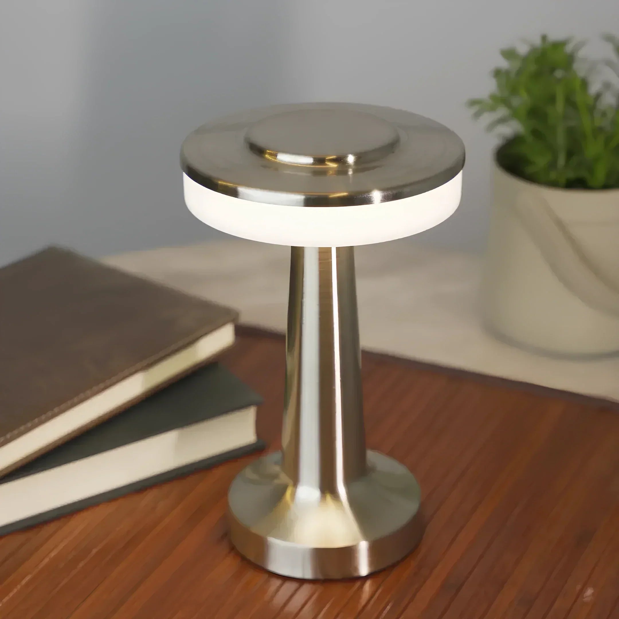 Table Lamp Metal 21.0 cm USB Rechargeable Dimmable Bedroom Restaurant Wireless LED Mood Lighting | Thomler