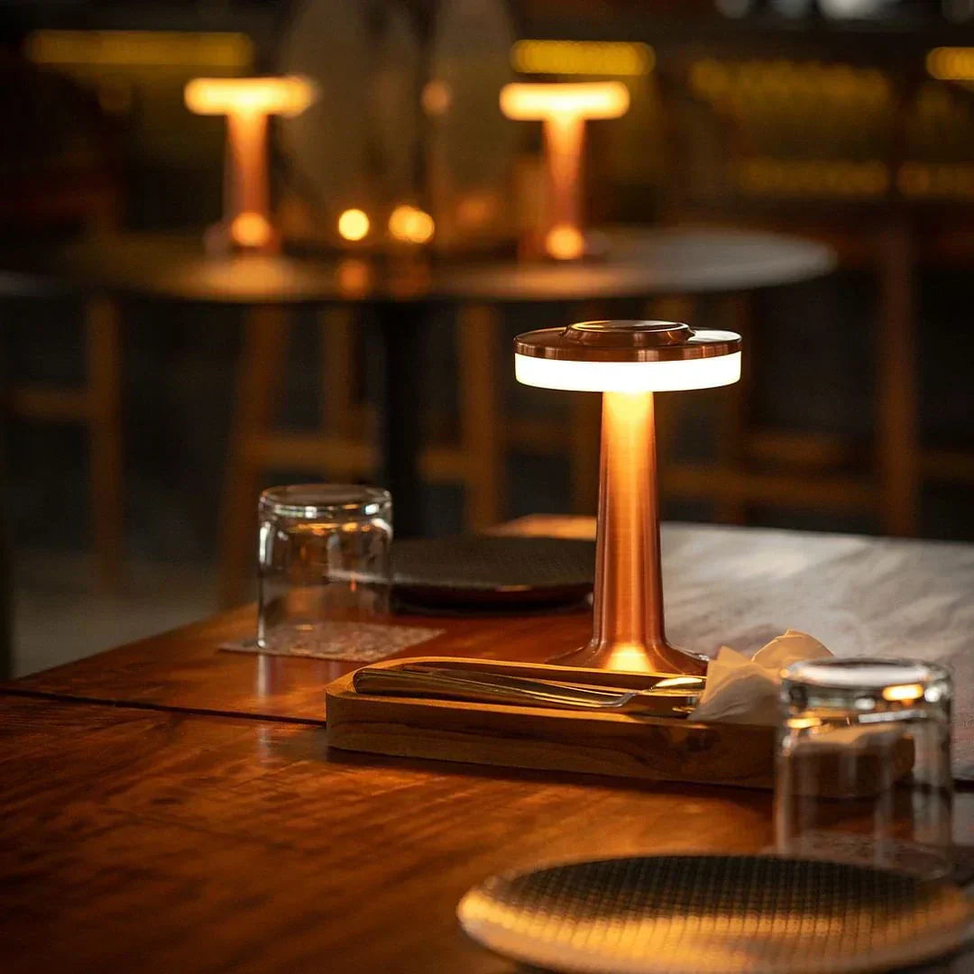 Table Lamp Metal 21.0 cm USB Rechargeable Dimmable Bedroom Restaurant Wireless LED Mood Lighting | Thomler