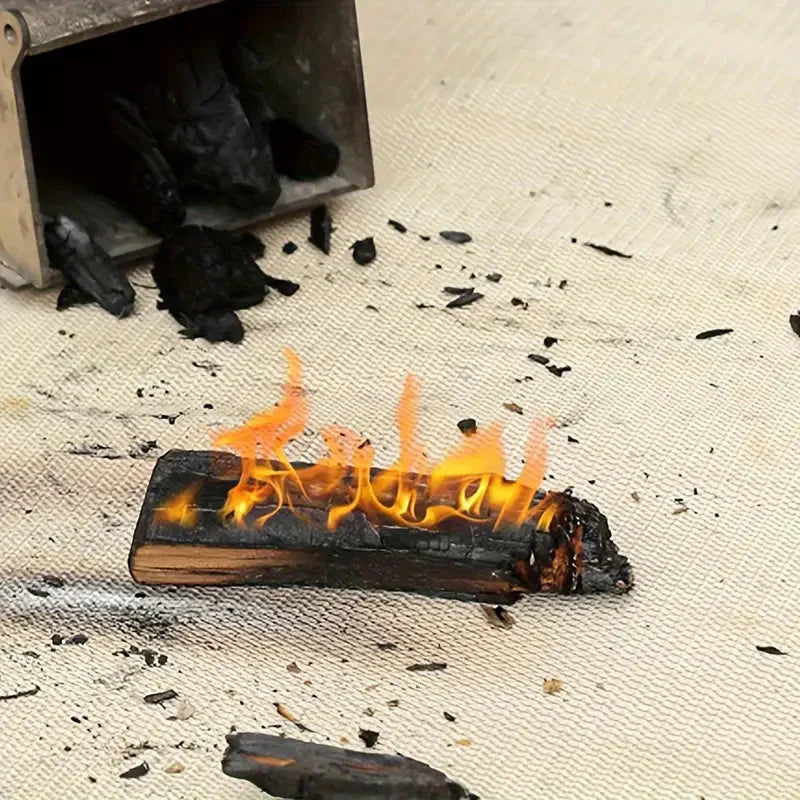 Fireproof Mat Fibreglass 80.0 cm Heat Resistant BBQ Fire Pit Deck Protector Portable Outdoor Hearth Pad | Thomler
