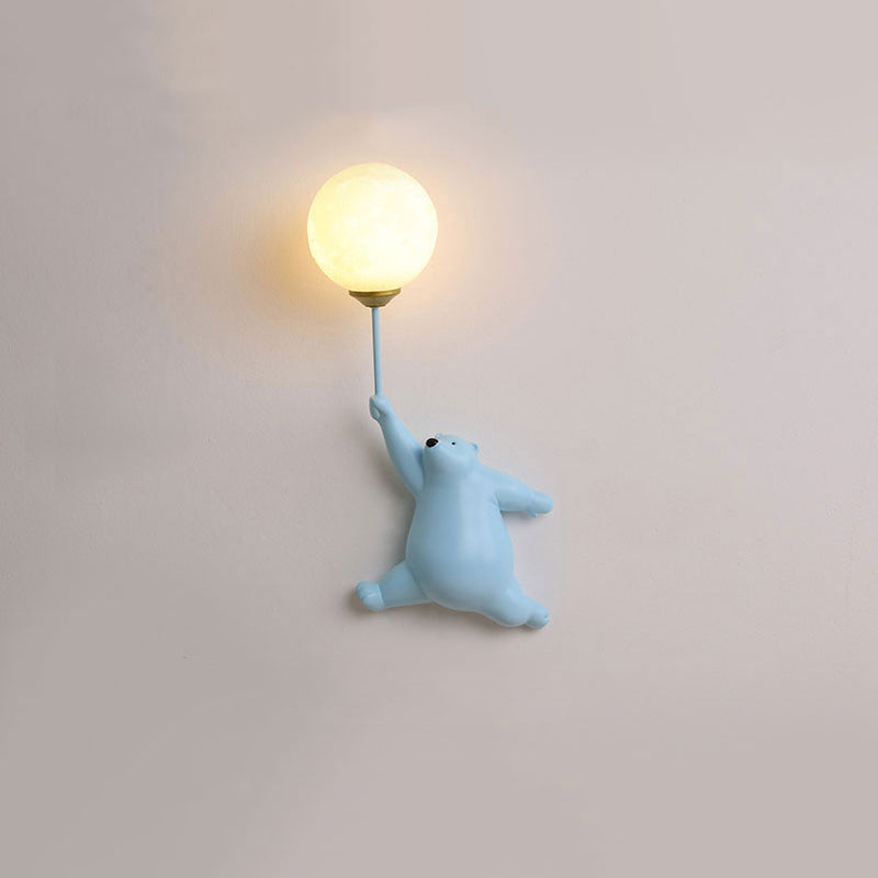 Bear-Shaped LED Reading Sconce with Tri-Color Lighting for Kids Room & Bedroom | Thomler
