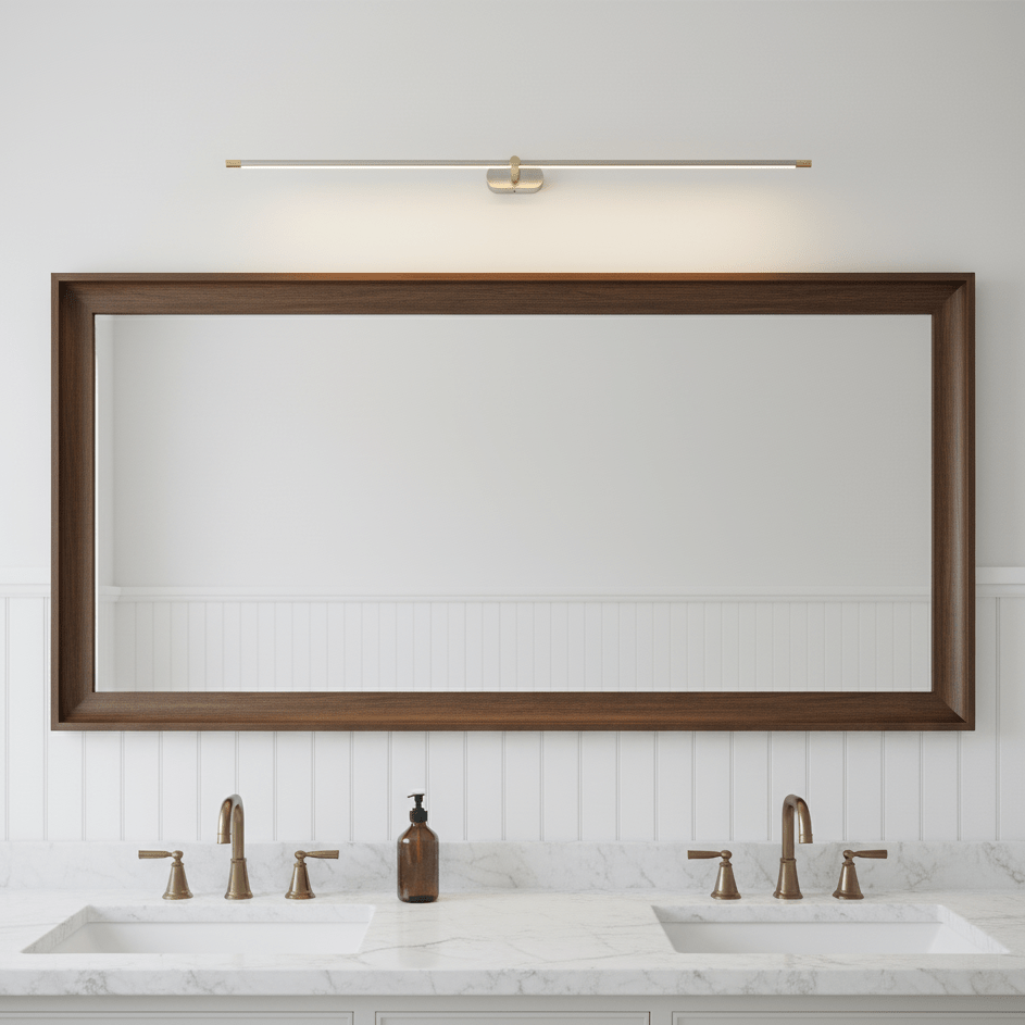 Contemporary Metal LED Vanity Light 27 in Black Bathroom Wall Lamp Warm Light | Thomler