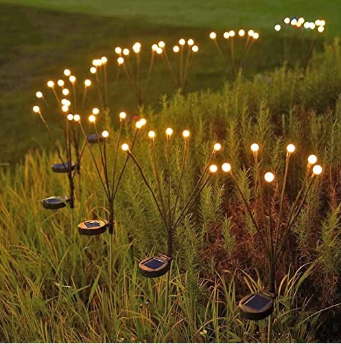 Motion Solar Stake Light with Flexible LED Strands for Garden & Lawn Pathway Lighting | Thomler