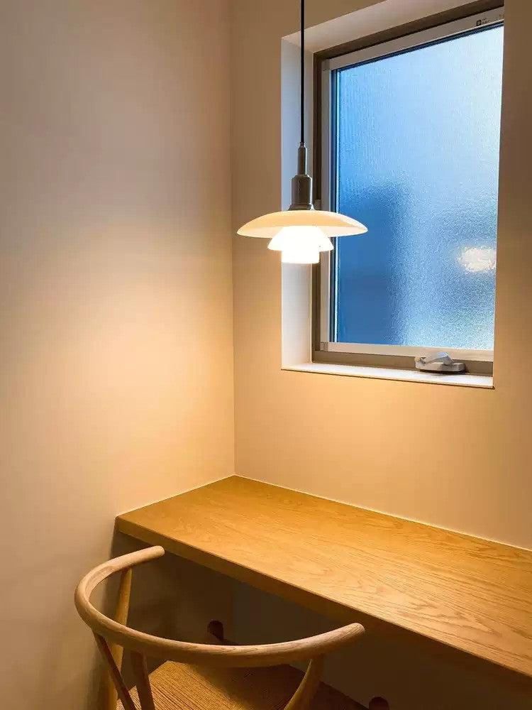 Pendant Light Glass 28.0 cm White Dining Room Scandinavian Hanging Ceiling Lamp Adjustable Cord E27 Soft Ambient Lighting | Thomler