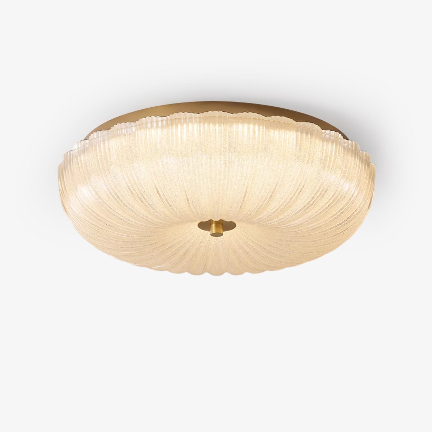 Flush Mount LED Ceiling Light with Textured Glass Shade for Dining Room & Bedroom – Round Halo Design, 8 to 20 Inch Diameter Options, Warm | Thomler
