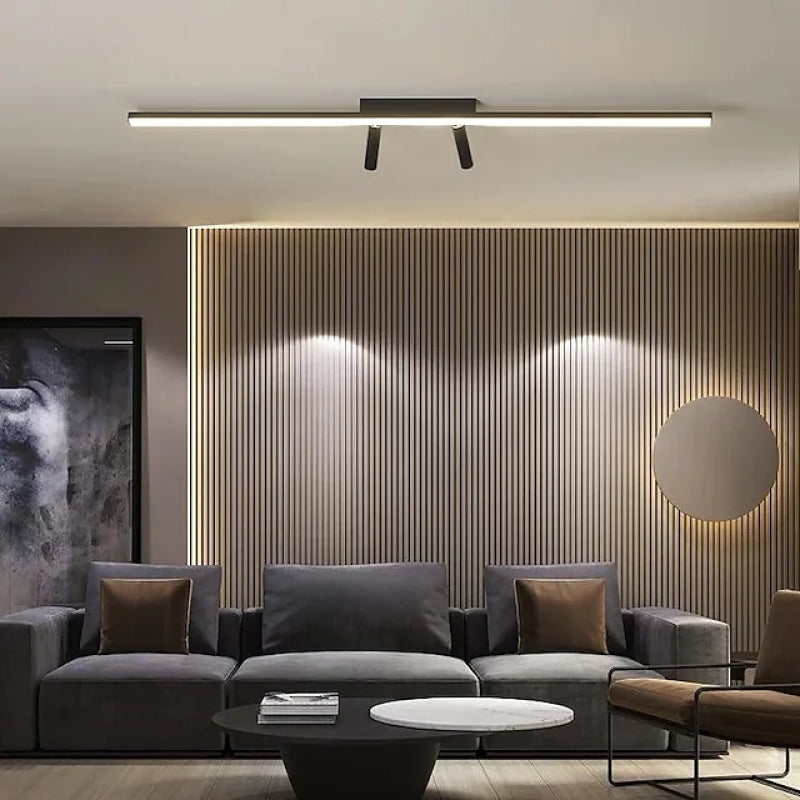 Ceiling Lamp Metal LED 100.0 cm Black Bedroom Living Room Adjustable Spotlights Linear Ceiling Light Modern Indoor Lighting | Thomler