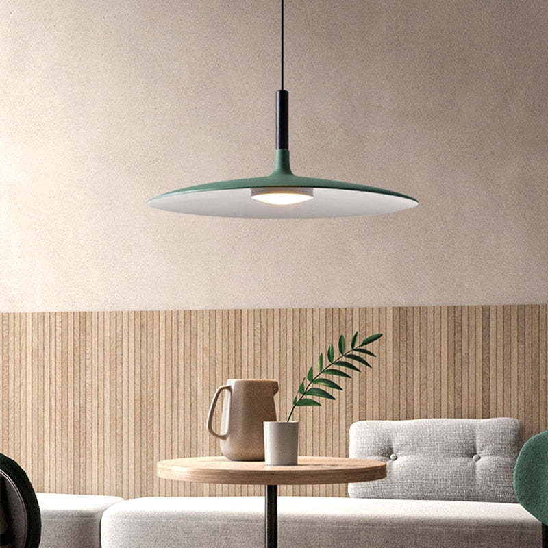 Industrial Modern Hanging Ceiling Fixture with LED – Round Metal Shade for Dining Room & Bedroom | Thomler