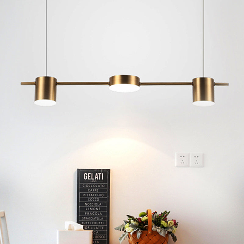 Pendant Light Aluminium 150.0 cm Black Gold Kitchen Island Dining Room LED Ceiling Lamp Adjustable Hanging Lighting | Thomler