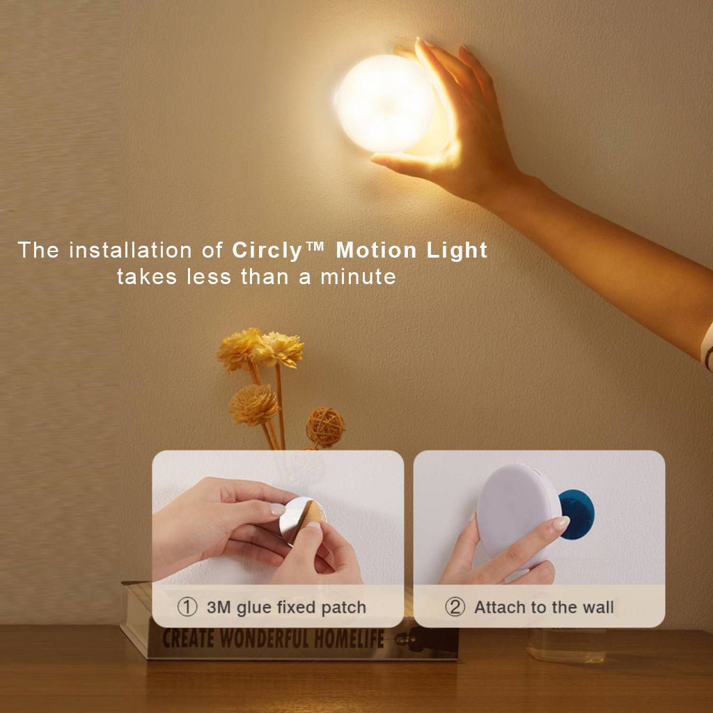 USB Rechargeable Motion Sensor Night Light – Round 3-Inch Puck Light for Closets, Hallways & Stairs – Auto On/Off Sensor Lamp – Battery | Thomler