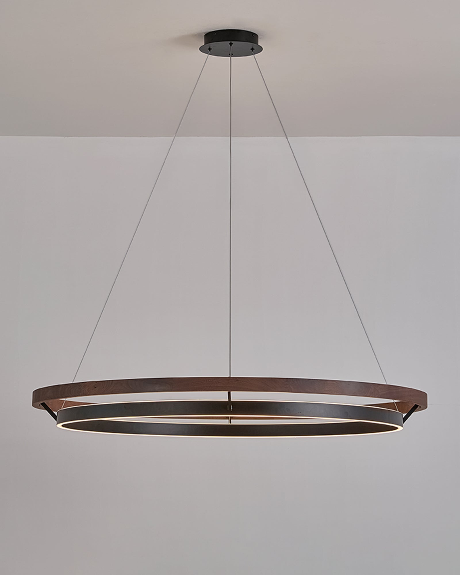 Pendant Light Wood Ring 60.0 cm (23.6") LED Dining Room Adjustable Hanging Ceiling Chandelier Modern Farmhouse Kitchen Island | Thomler
