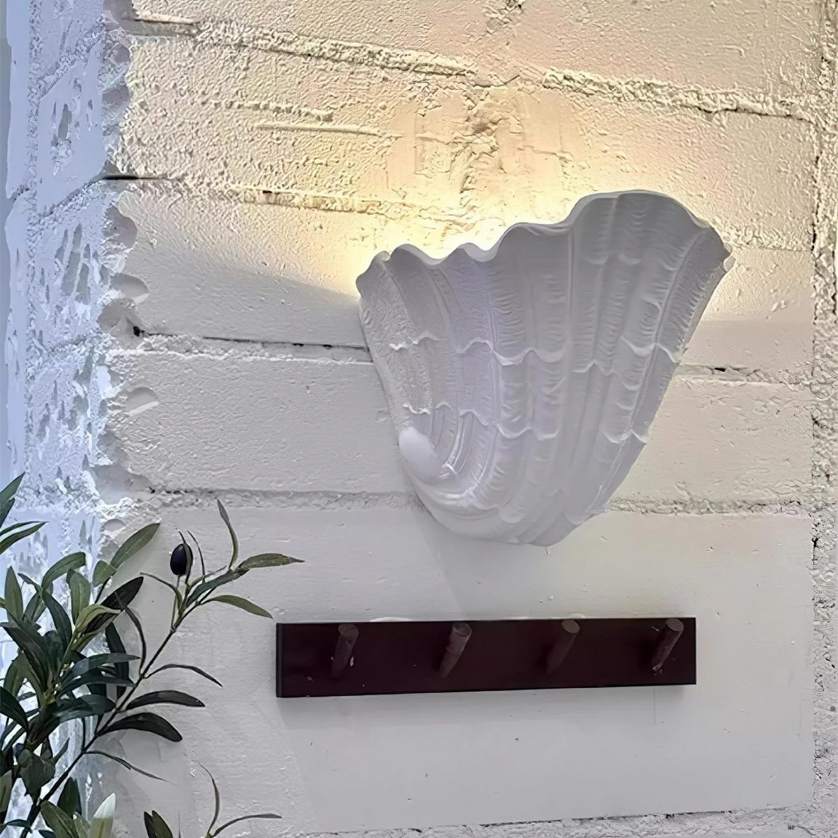 Sculptural Gypsum Sconce with LED Light for Living Room & Hallway | Thomler