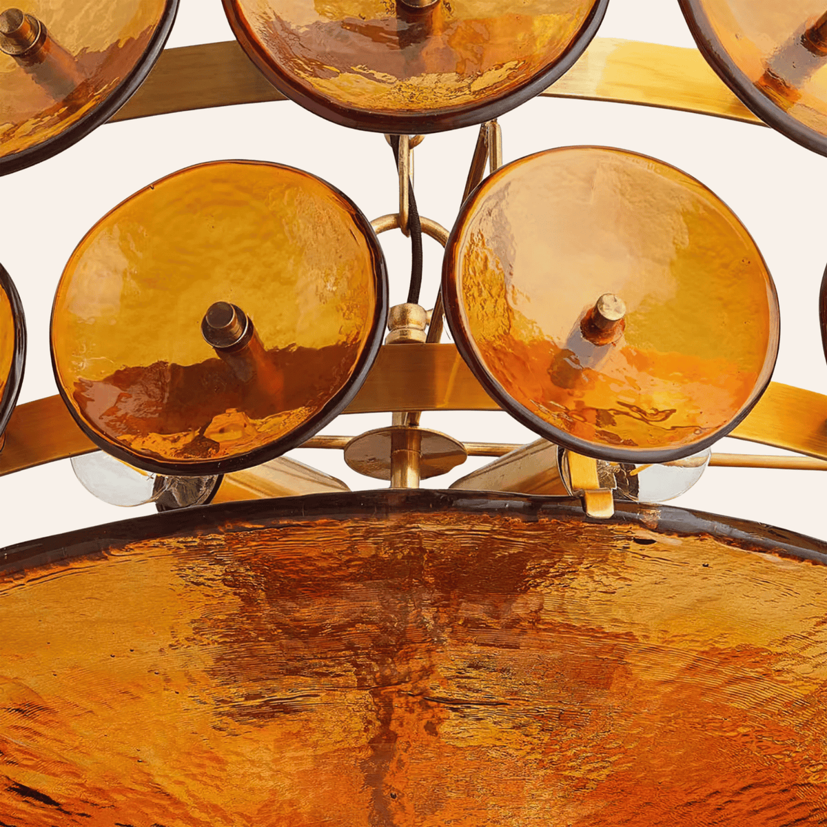 Orange Circular Glass Pendant Light – Multi-Disc Design for Dining Room & Kitchen Island | Thomler