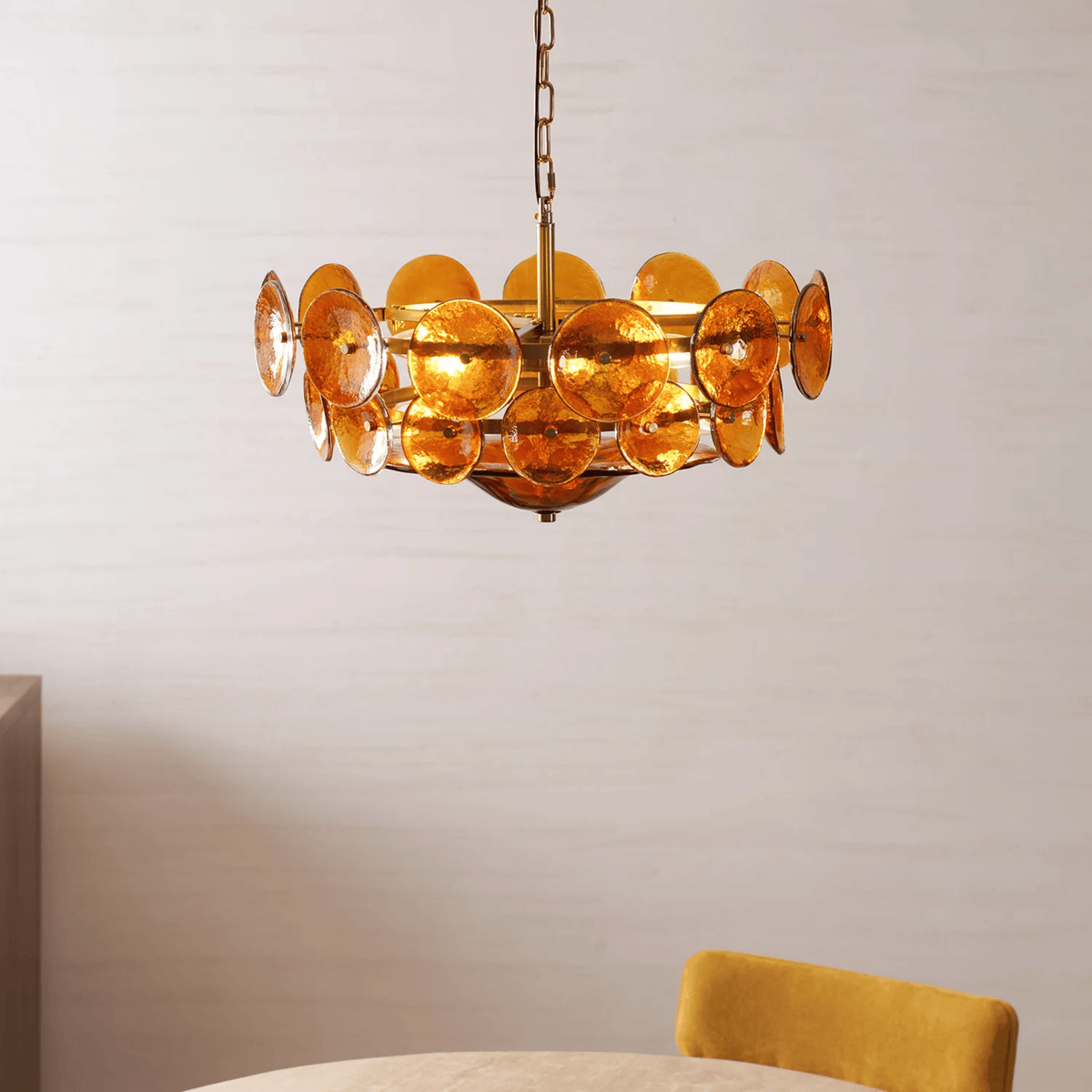 Orange Circular Glass Pendant Light – Multi-Disc Design for Dining Room & Kitchen Island | Thomler