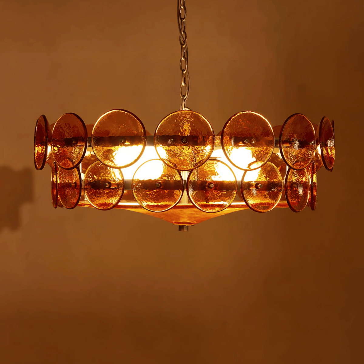 Orange Circular Glass Pendant Light – Multi-Disc Design for Dining Room & Kitchen Island | Thomler