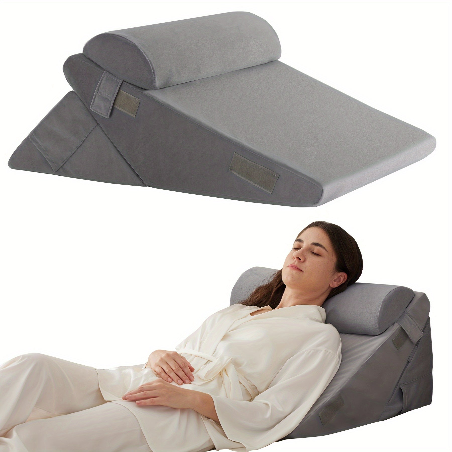 Adjustable Wedge Pillow for Bed – Leg, Back & Knee Support for Sleep & Recovery | Thomler