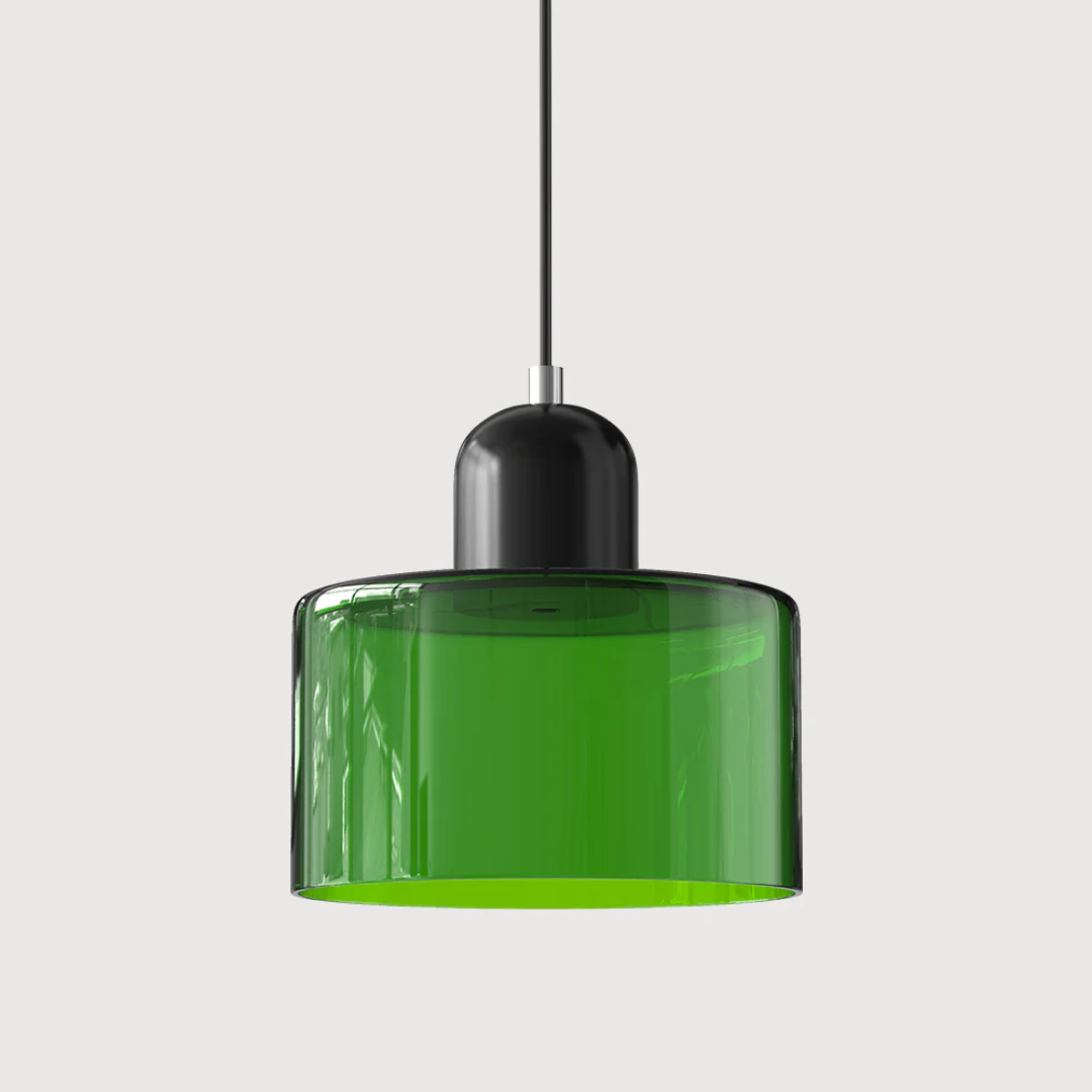 Mid-Century Glass Pendant Light – Adjustable Drop Ceiling Fixture with Colorful Dome Shade for Kitchen Island, Dining Room & Reading Nook | Thomler