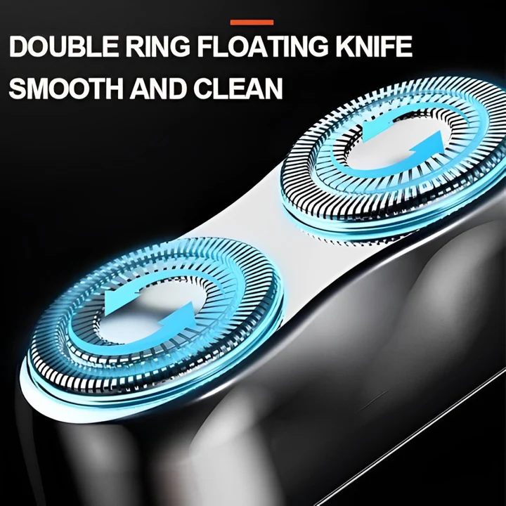 Dual Head Rotary Electric Razor for Men Wet Dry Waterproof Rechargeable Cordless Facial Hair Trimmer USB-C Fast Charge Pocket Travel Shaver | Thomler