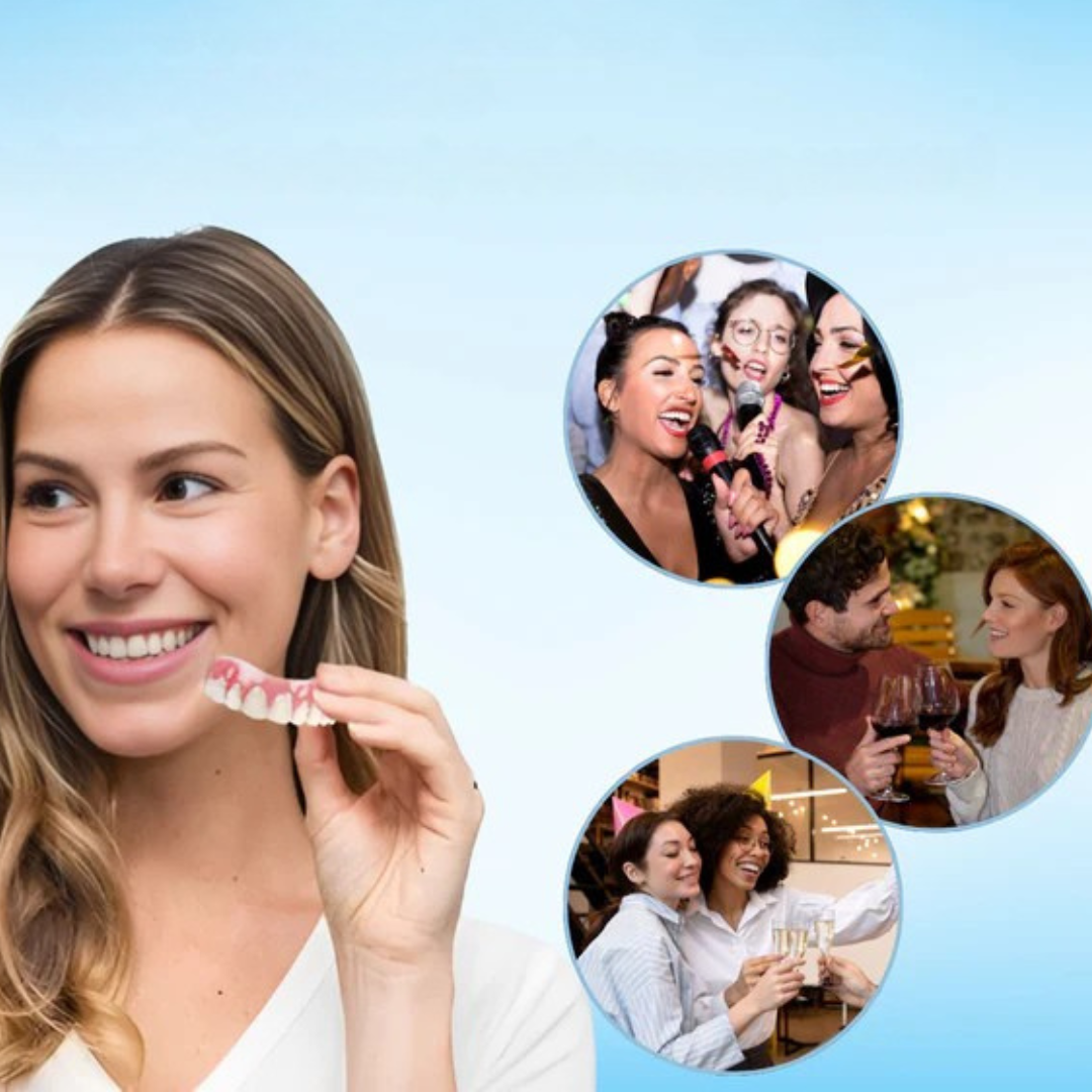 Snap-On Cosmetic Teeth Veneers - Removable Silicone Cover for Instant Smile Makeover, Photo-Ready Confidence | Thomler