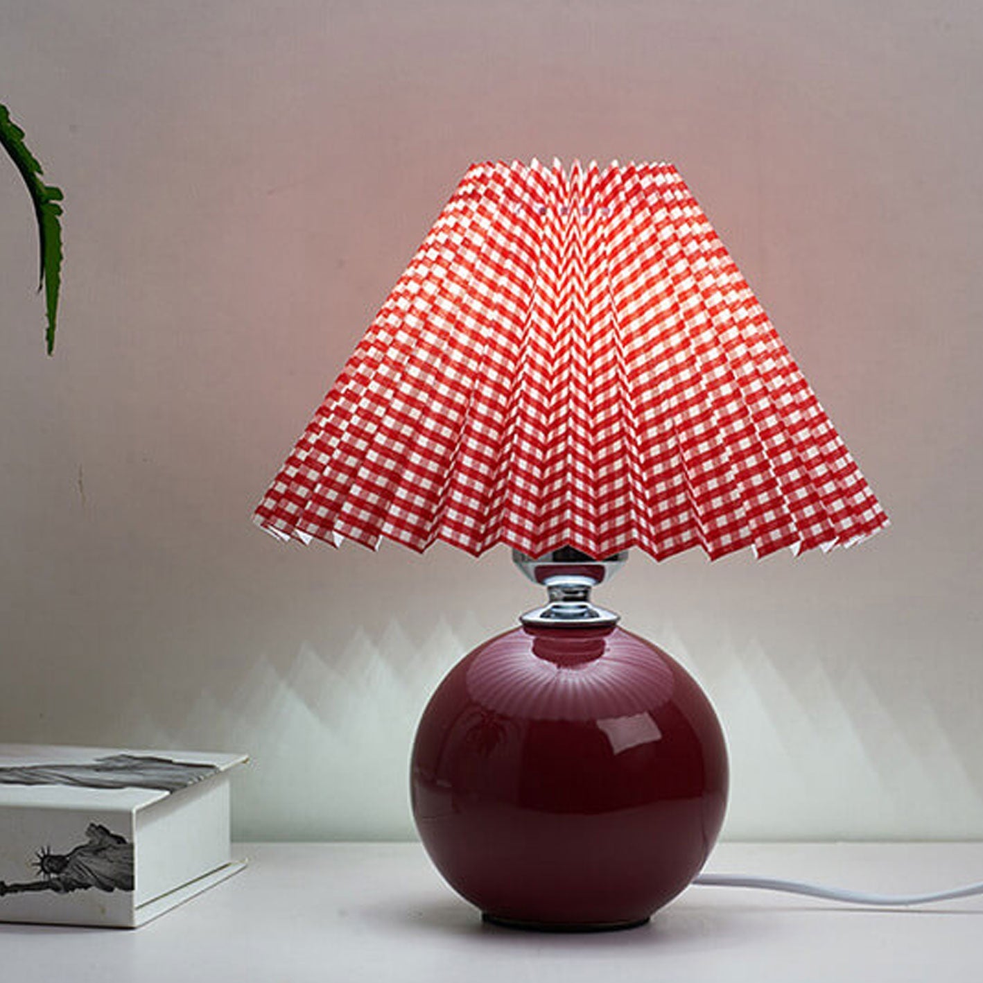 Table Lamp Ceramic 11 in x 9.5 in Modern Bedside Living Room Study LED E26 Fabric Shade | Thomler