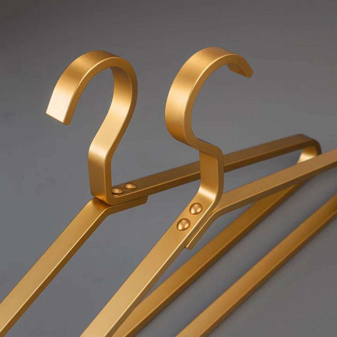 Space-Saving Aluminum Clothes Hangers Set of 4 for Closet Organization, Non-Slip Design for Jackets Dresses Shirts & Business Attire | Thomler