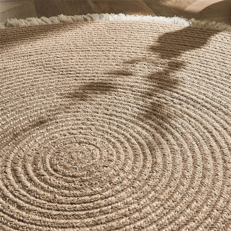Woven Circular Jute Floor Mat – Natural Fiber Area Rug for Living Room & Bedroom | Thomler