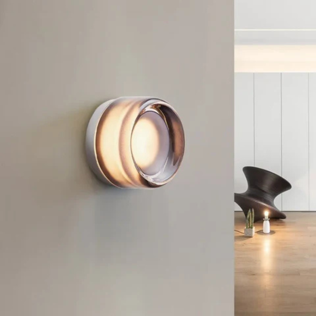 Modern Glass and Metal Wall Sconce – Nordic-Inspired Ambient Light for Bedroom & Living Room | Thomler