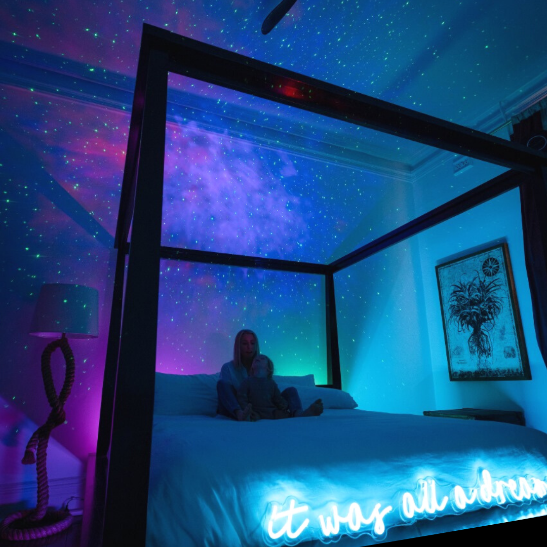 Galaxy Projector ABS Plastic 5 in Home Bedroom Ceiling Night Light 21 Colors Bluetooth Music Remote Controlled Ambiance Lamp | Thomler