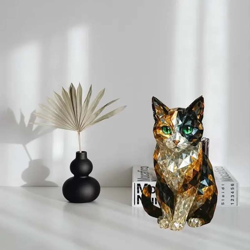 Holiday Countdown Crystal Cat Figurine Calendar 24-Day Advent Set for Cat Lovers & Collectors | Thomler