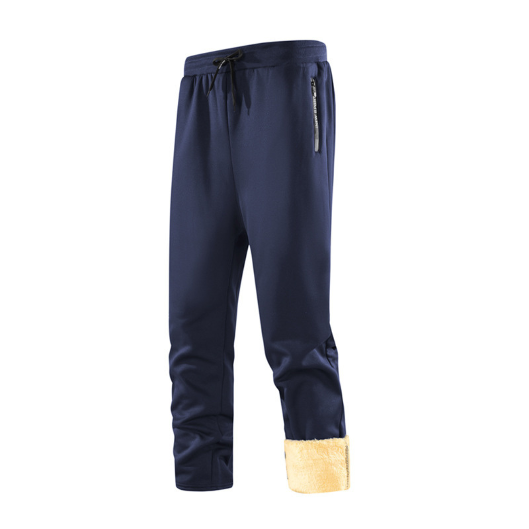 Thermal Fleece-Lined Joggers with Zippered Pockets – Winter Sweatpants for Men | Thomler