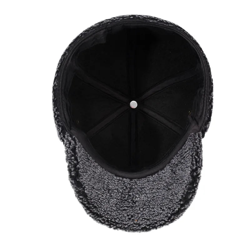 Insulated Winter Cap with Fold-Down Ear Flaps and Snap Closure | Thomler