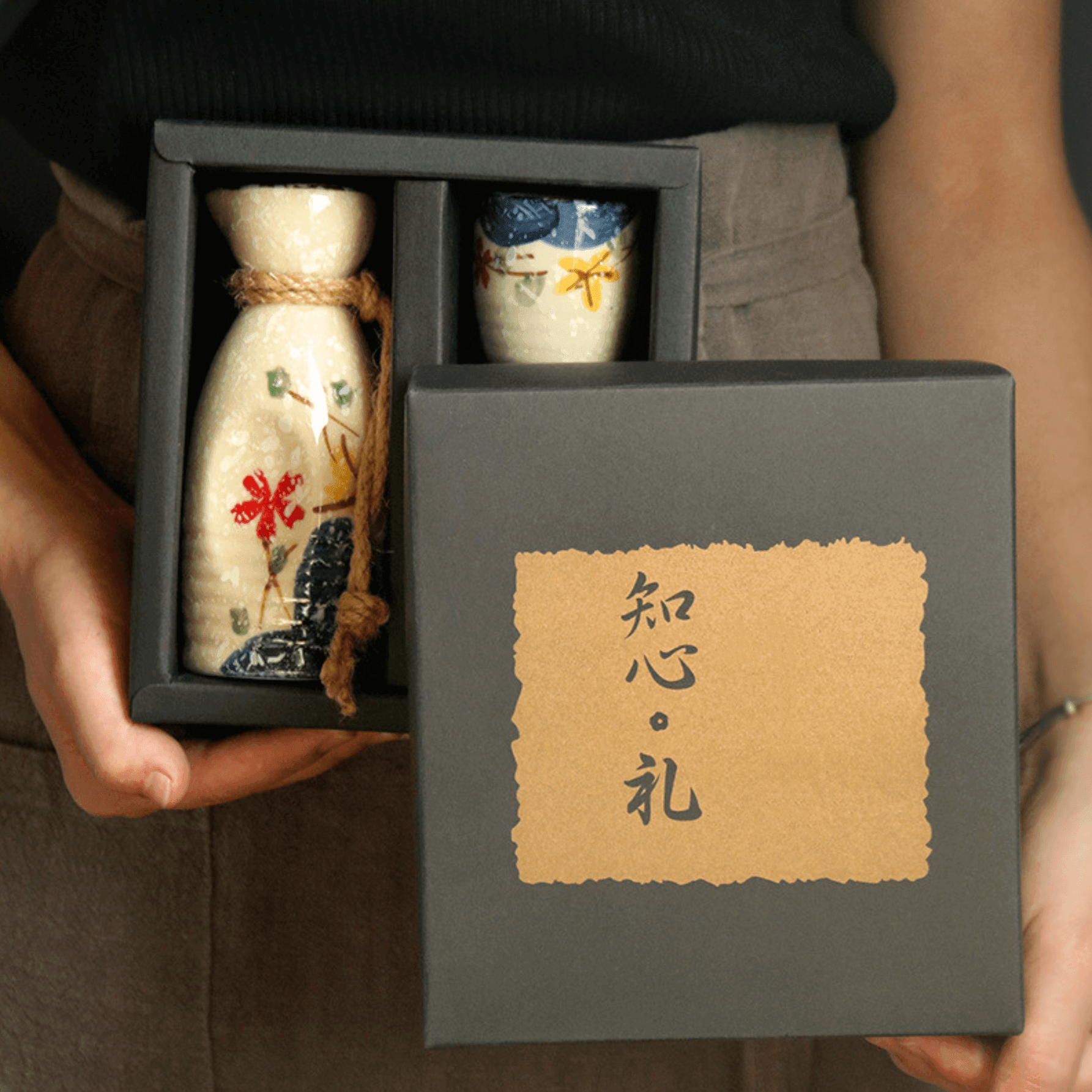 Handcrafted Ceramic Sake Serving Set Cherry Blossom Design Tokkuri Flagon Ochoko Cups Traditional Japanese Drinkware for Home Entertaining G | Thomler