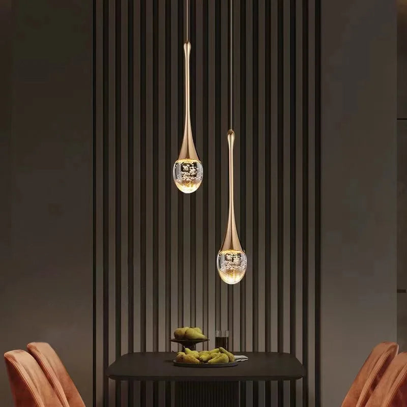 Teardrop Glass Ceiling Light with Cozy Illumination for Dining Room & Living Space | Thomler