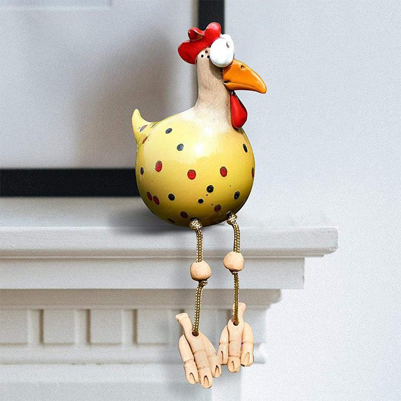 Metal Rooster Yard Stake with Wind-Blown Legs for Garden & Patio Decor | Thomler