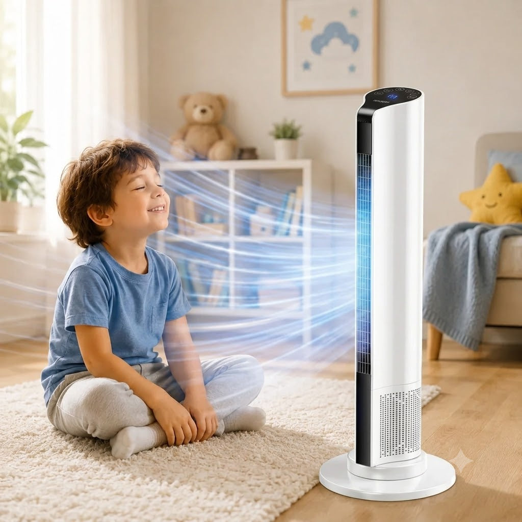 Compact Mobile AC Unit for Home & Office – Windowless Evaporative Cooler with Wheels & Timer | Thomler