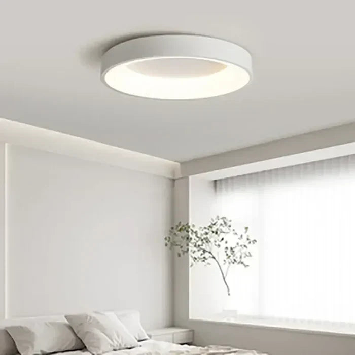 Round LED Flush Mount Ceiling Light | Modern Minimalist Design in White or Gray | 12 to 24 Inch Diameter | Energy-Efficient for Bedroom | Thomler
