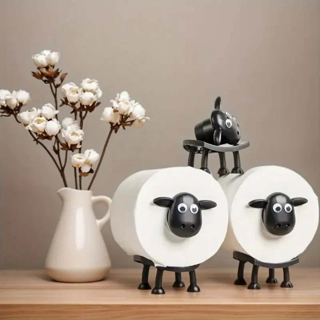 Toilet Roll Holder Sheep Design Set Of 3 Freestanding Bathroom Kitchen Roll Storage Organiser Decorative Countertop Holder | Thomler