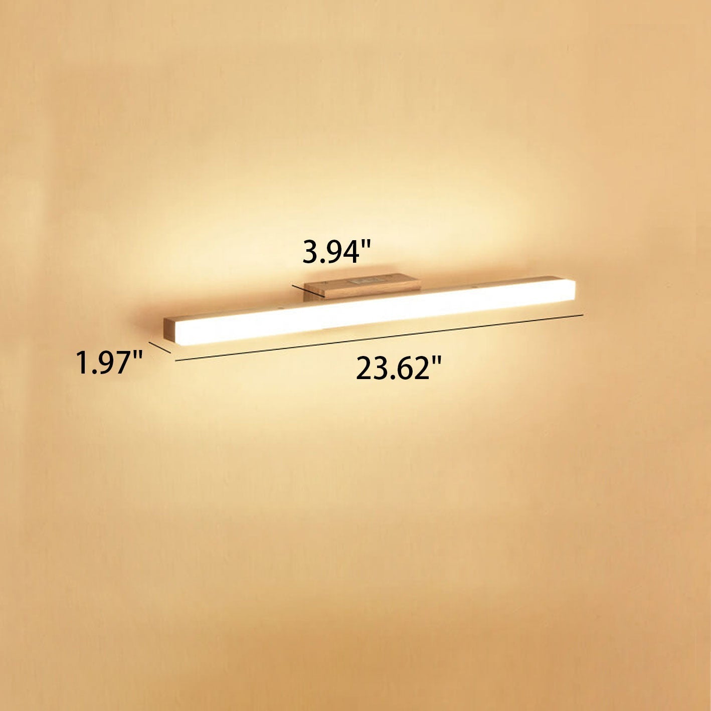 Wall Lamp Wood Acrylic 16W 31.5 in Bathroom Living Room Study Modern LED Lighting Fixture | Thomler