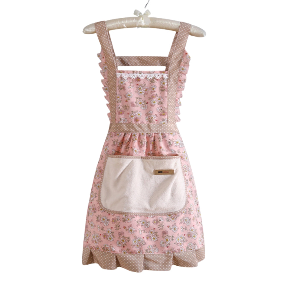 Floral Cotton Kitchen Apron with Pockets – Waterproof & Oil-Resistant for Cooking, Baking & Everyday Meal Prep | Thomler