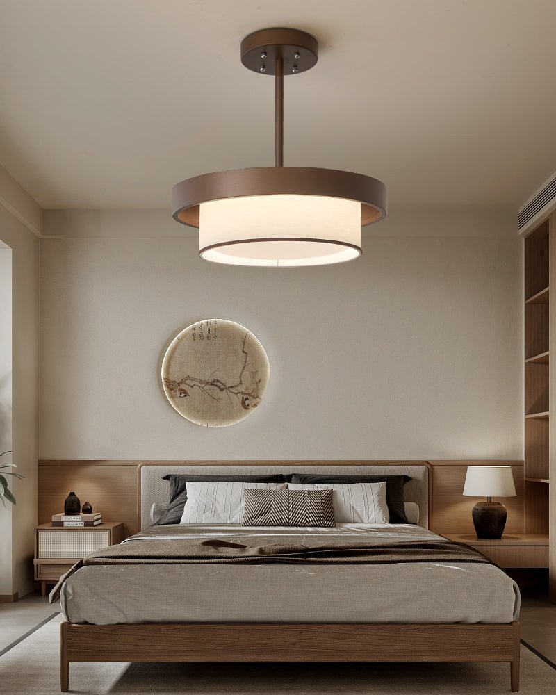 Layered Fabric Ring Pendant Light – Modern Hanging Ceiling Fixture for Dining Room & Entryway | Thomler