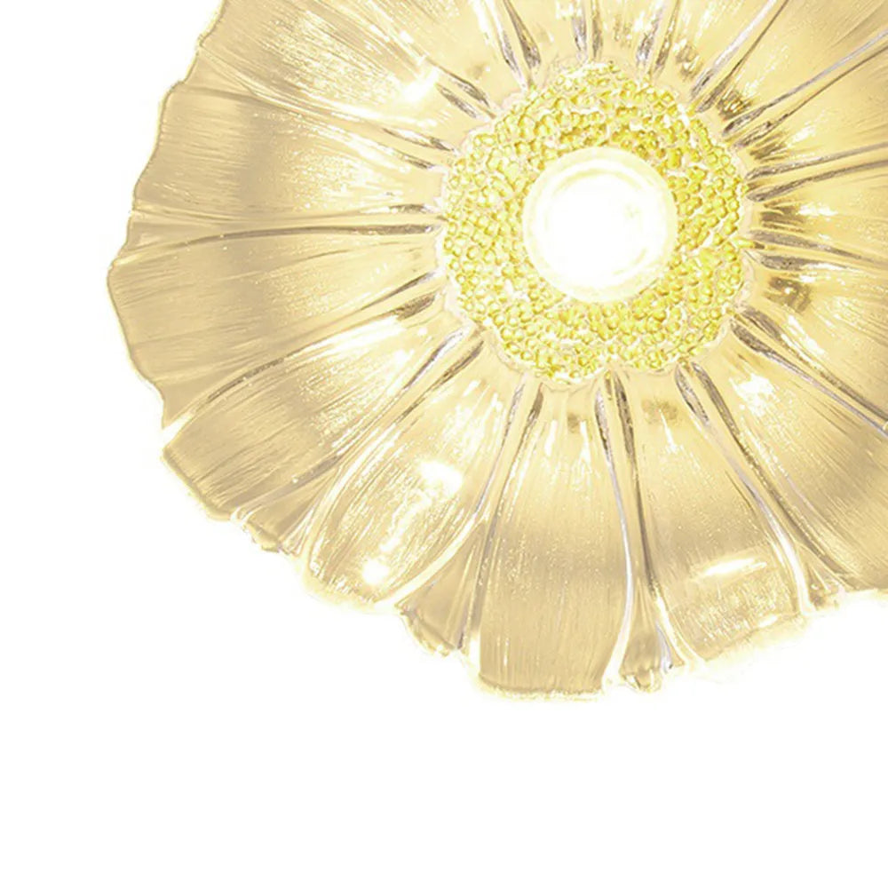 Floral Glass Pendant or Flush Mount Light – Vintage Brass Accent Fixture for Dining Room, Bedroom | Thomler